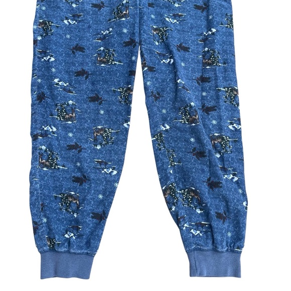 Vtg Flannel Northern Reflections One Piece Pajamas Adult Large Open Backside - Picture 3 of 14